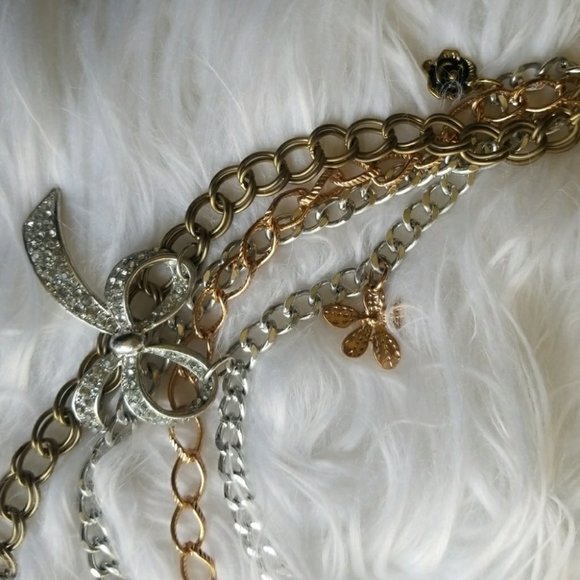 EXPRESS statement necklace with charms - Picture 3 of 3